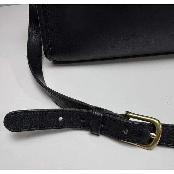 Vintage 80's Coach Swagger 9820 NYC Black Leather Crossbody Shoulder Bag - Picture 12 of 15